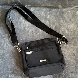 Baggallini Black Crossbody Bag with Silver Details